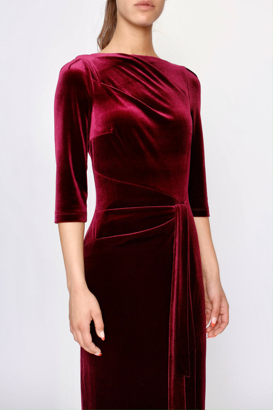 Midi Vivienne Velvet burgundy