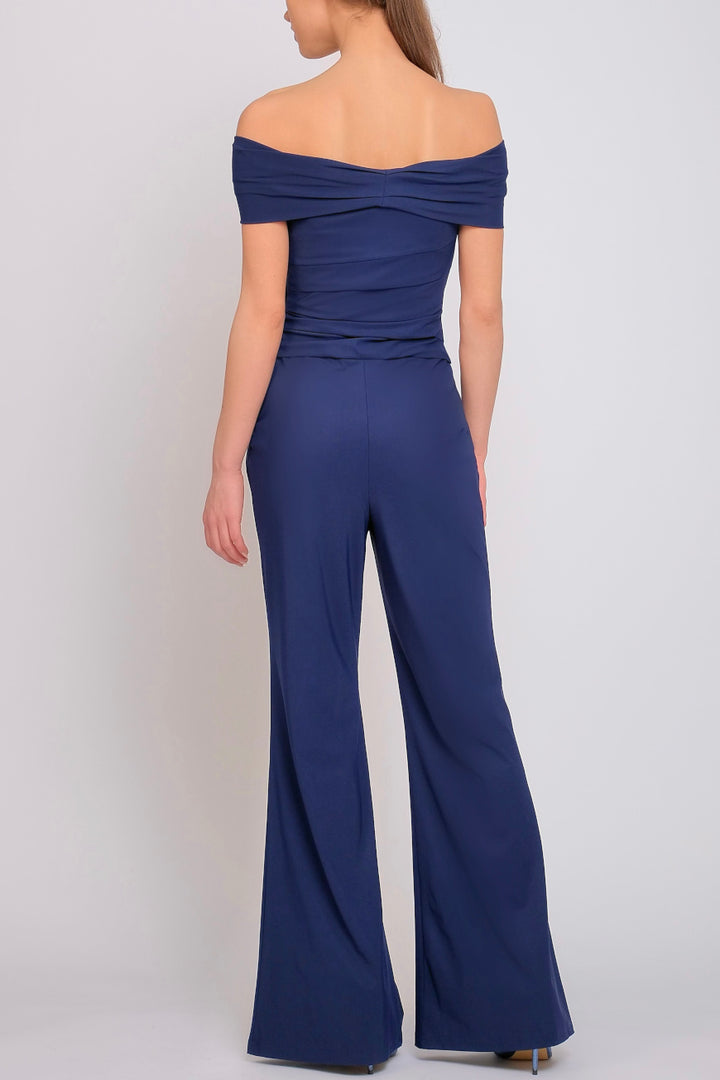 Off Shoulder Jumpsuit dark blue