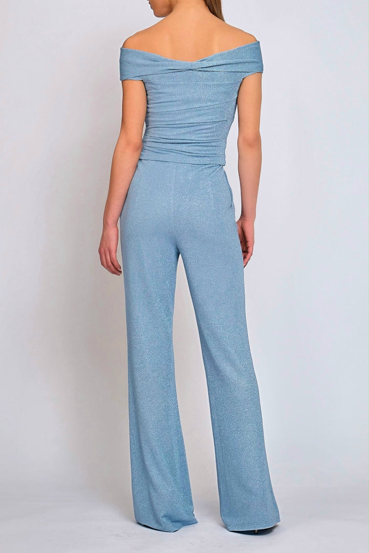 Off Shoulder Jumpsuit sparkling lightblue