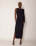 One-Shoulder-Kleid aus Jersey Schwarz von Sonja Kiefer