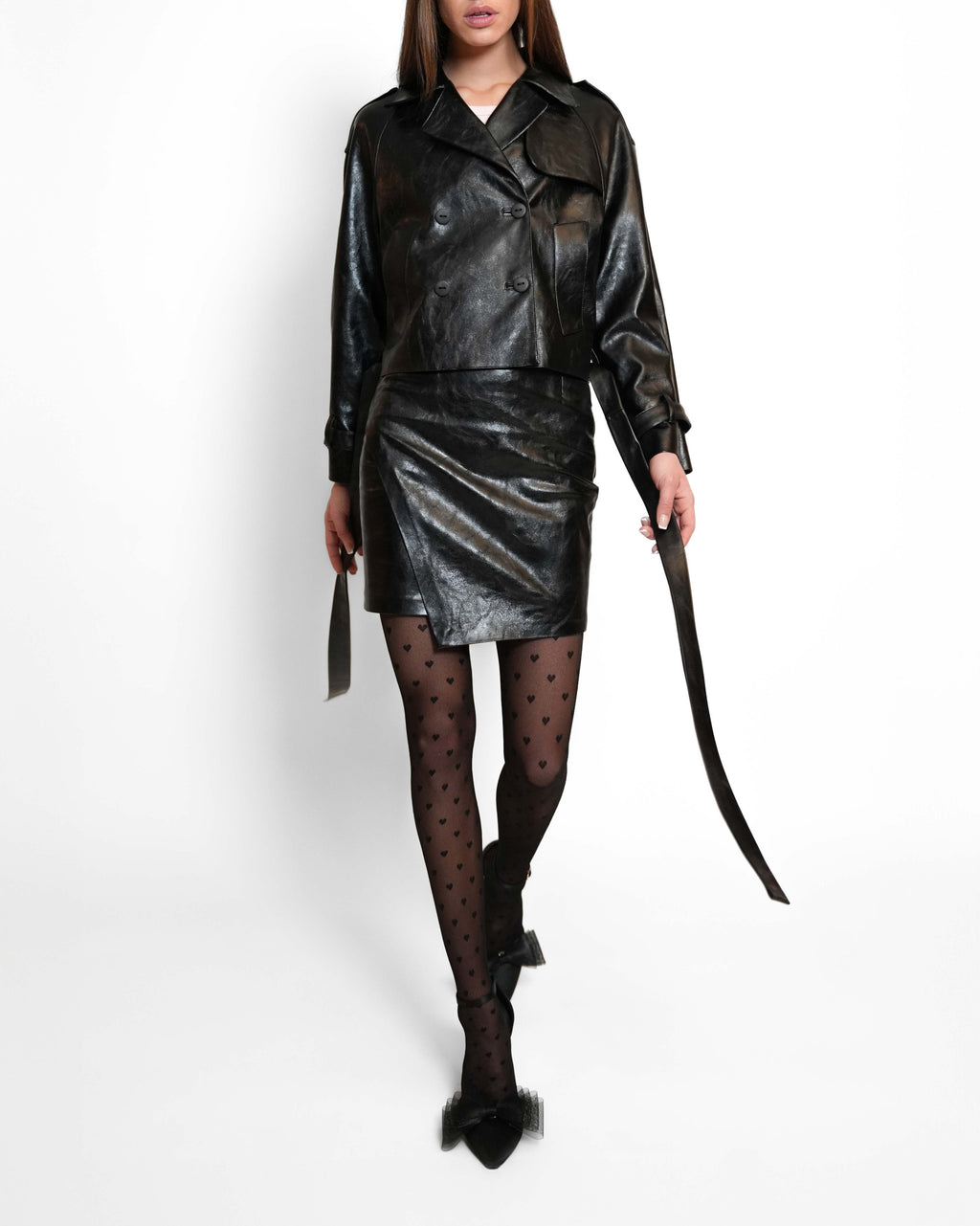 Pencilskirt vegan leather black