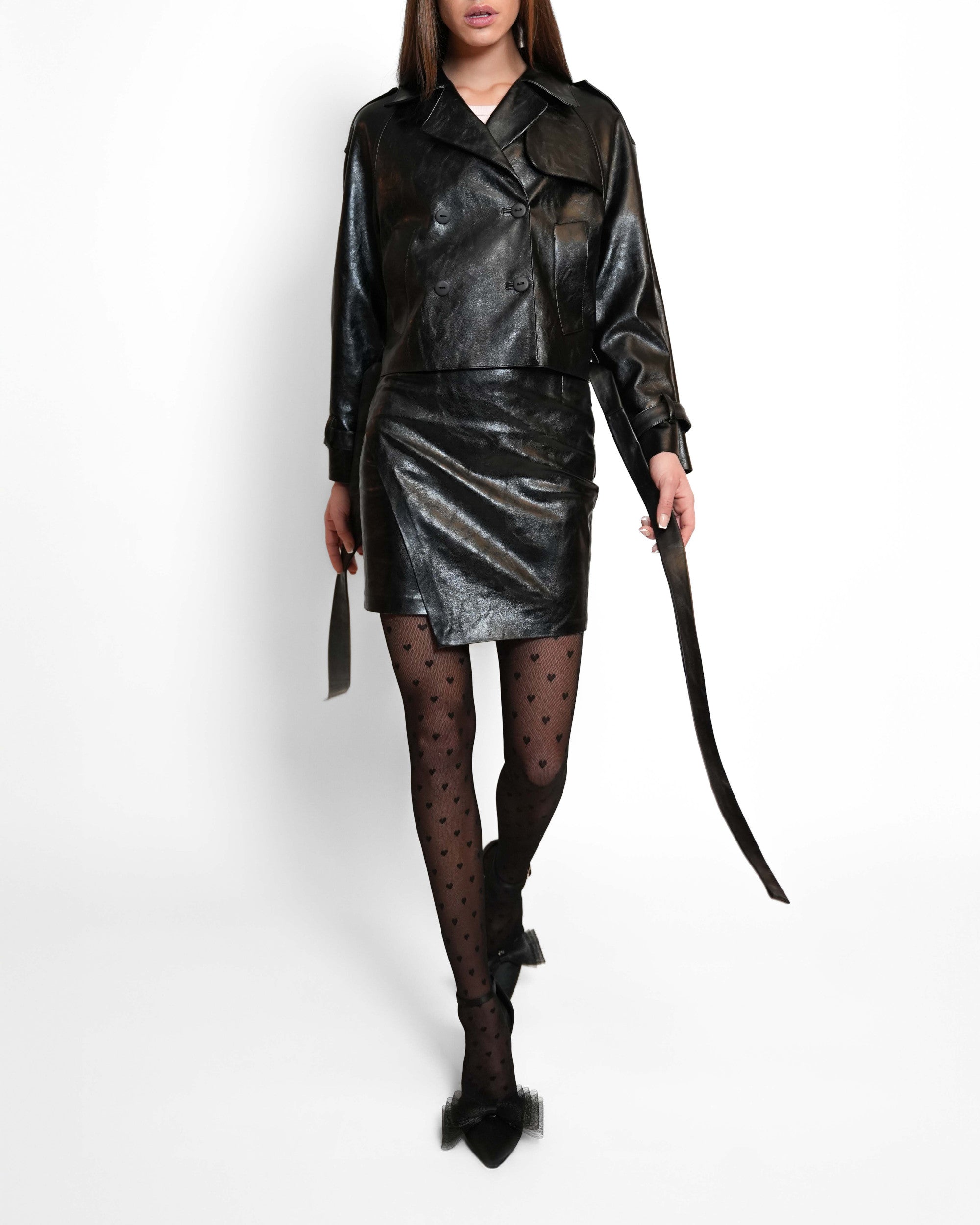 Pencilskirt vegan leather black