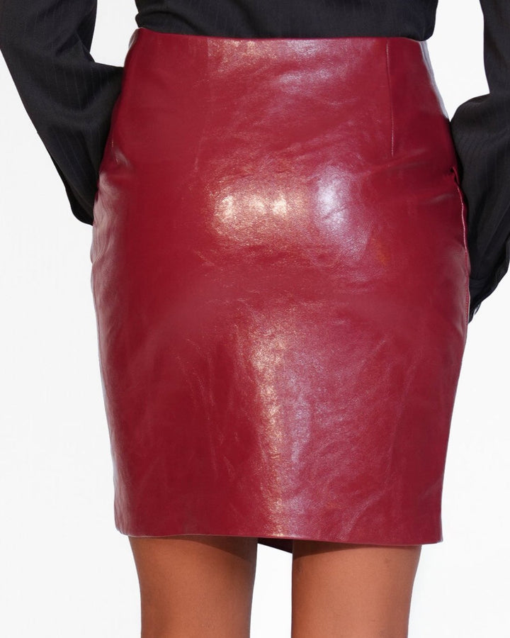 Pencilskirt vegan leather  burgundy