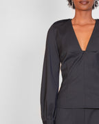 Utility Blouse navy pinstripe