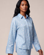 Gepunktete Bluse Hellblau von Sonja Kiefer