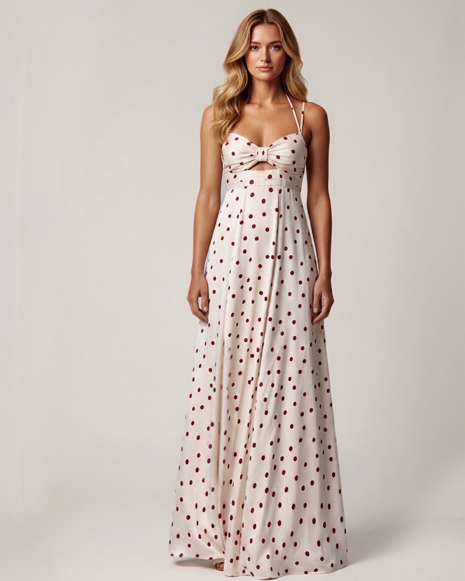 Gepunktetes Maxikleid Creme von Sonja Kiefer