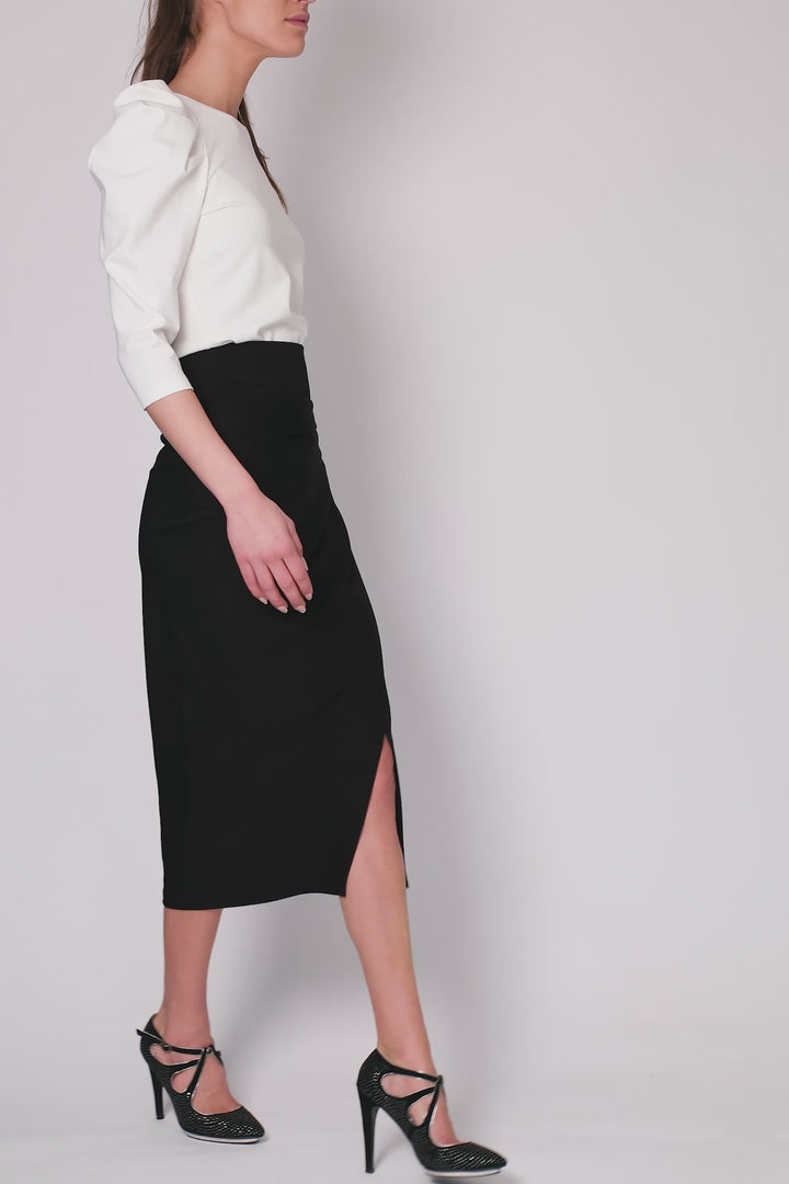 3/4 Jersey Skirt black- BACK IN STOCK
