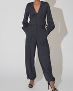 Cargo Suit Pants navy pinstripe