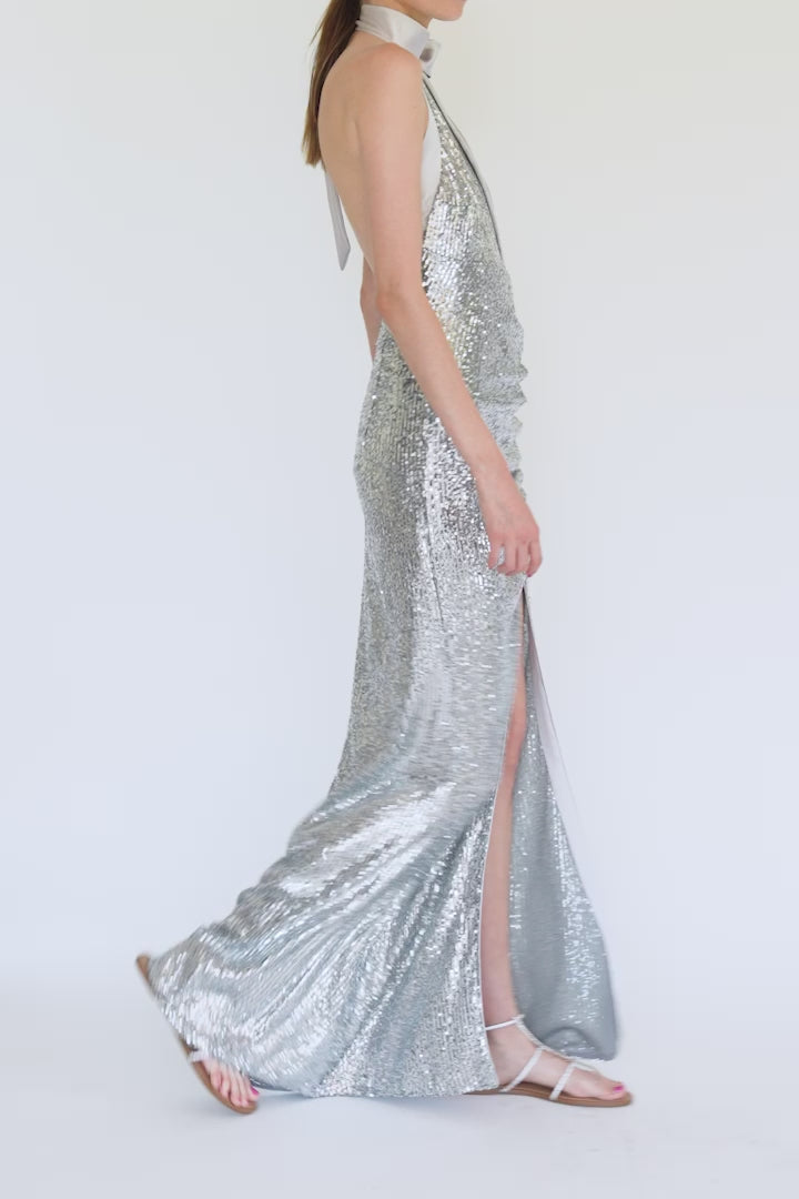 Silver Glow- Halterneckdress