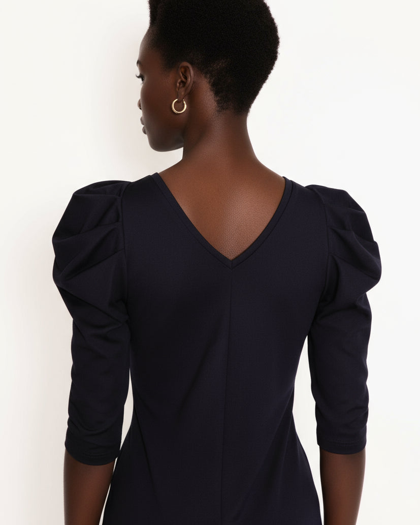 Puffed Sleeved Shirt navy