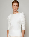 Bluse mit Puffärmeln Off-White von Sonja Kiefer