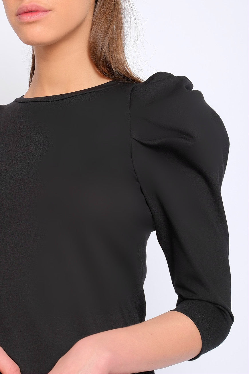 Puffed Sleeved Shirt Black