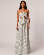 Sheer Striped Maxi Skirt Set