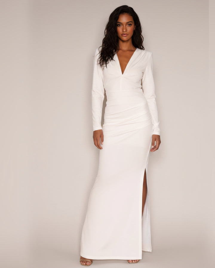 High Waisted Jersey Skirt off white