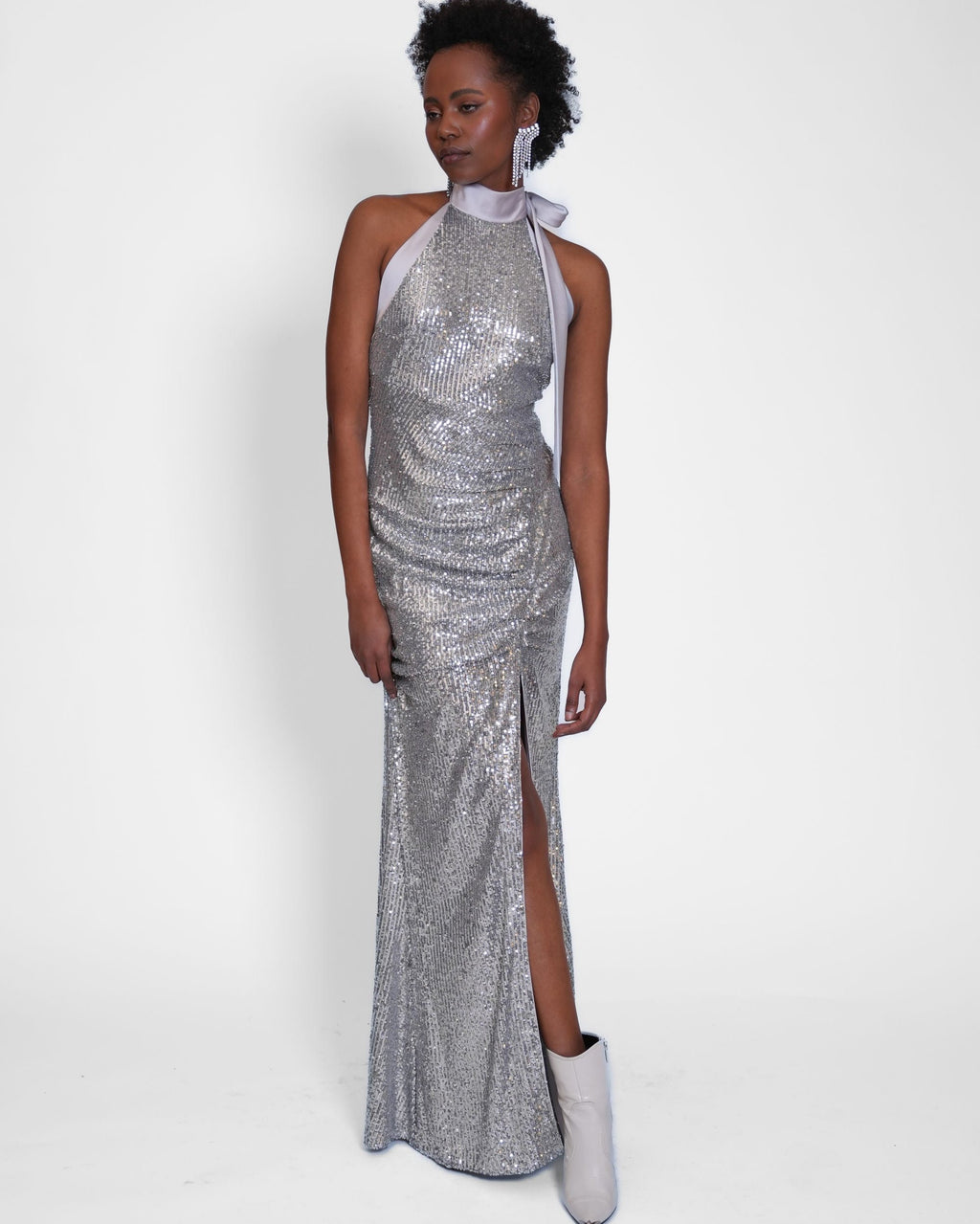 Silver Glow- Halterneckdress