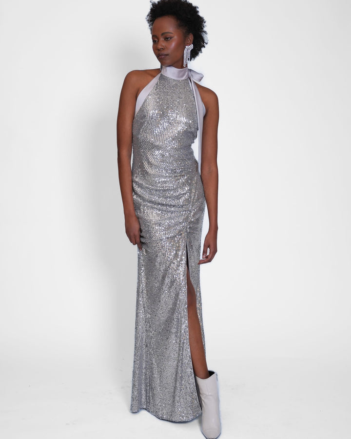 Silver Glow- Halterneckdress