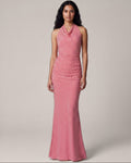 Rot-weiß gestreiftes Halterneck-Maxikleid – Sonja Kiefer