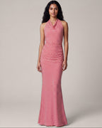 Rot-weiß gestreiftes Halterneck-Maxikleid – Sonja Kiefer