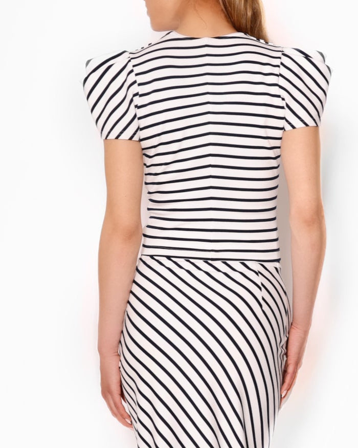 Striped Cropped Jersey Top