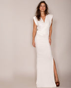 High Waisted Jersey Skirt off white