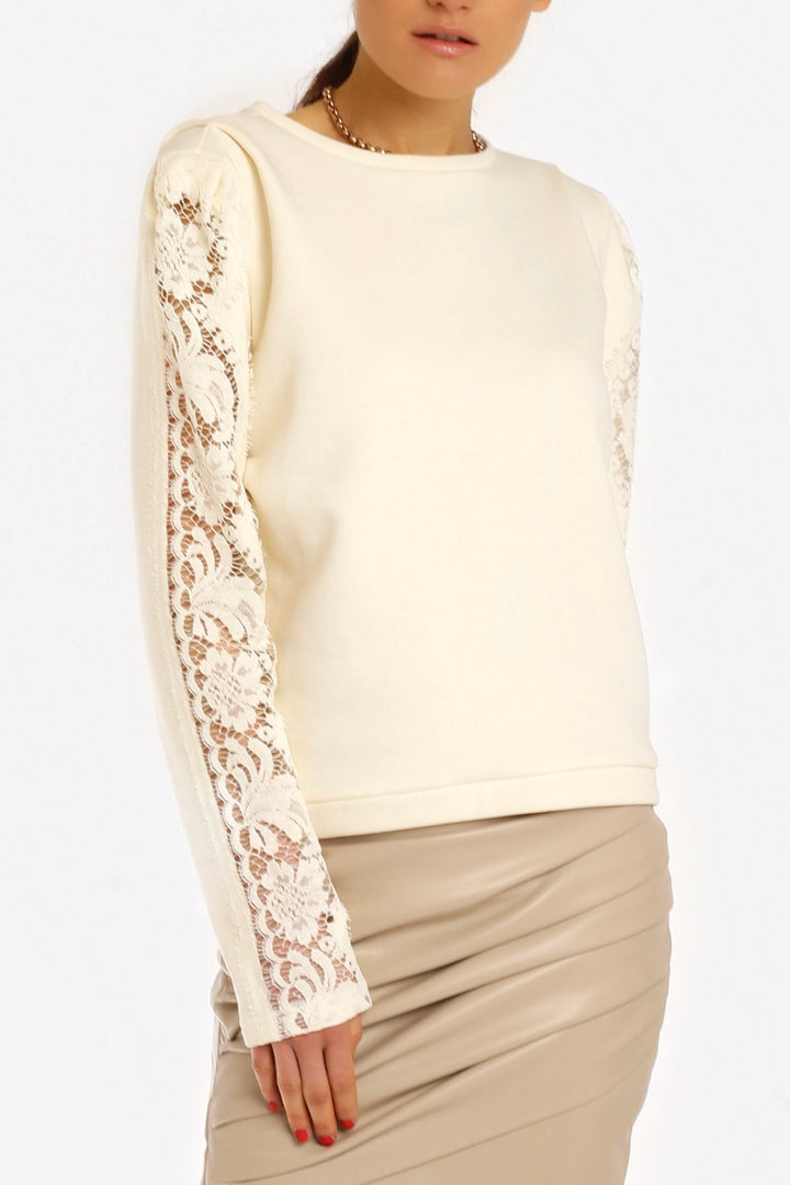 Laced Sweatshirt off white