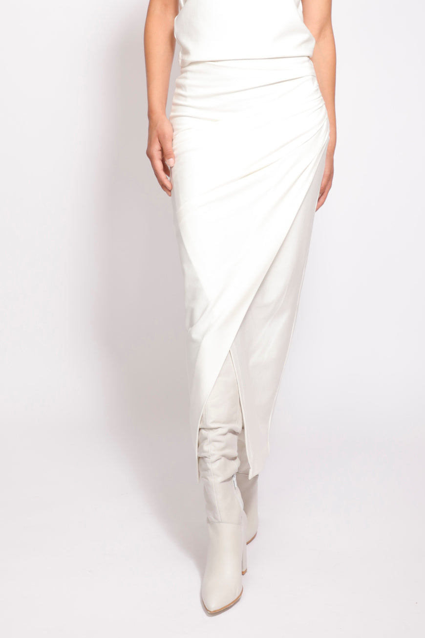 Jersey Midiskirt off white