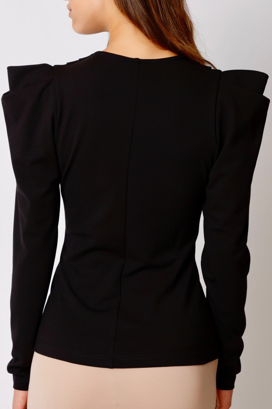 Pointed Shoulder Shirt black