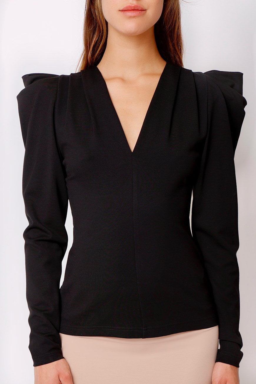 Pointed Shoulder Shirt black