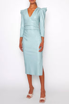 Kleid Divine aus veganem Leder Tiffany-Blau von Sonja Kiefer